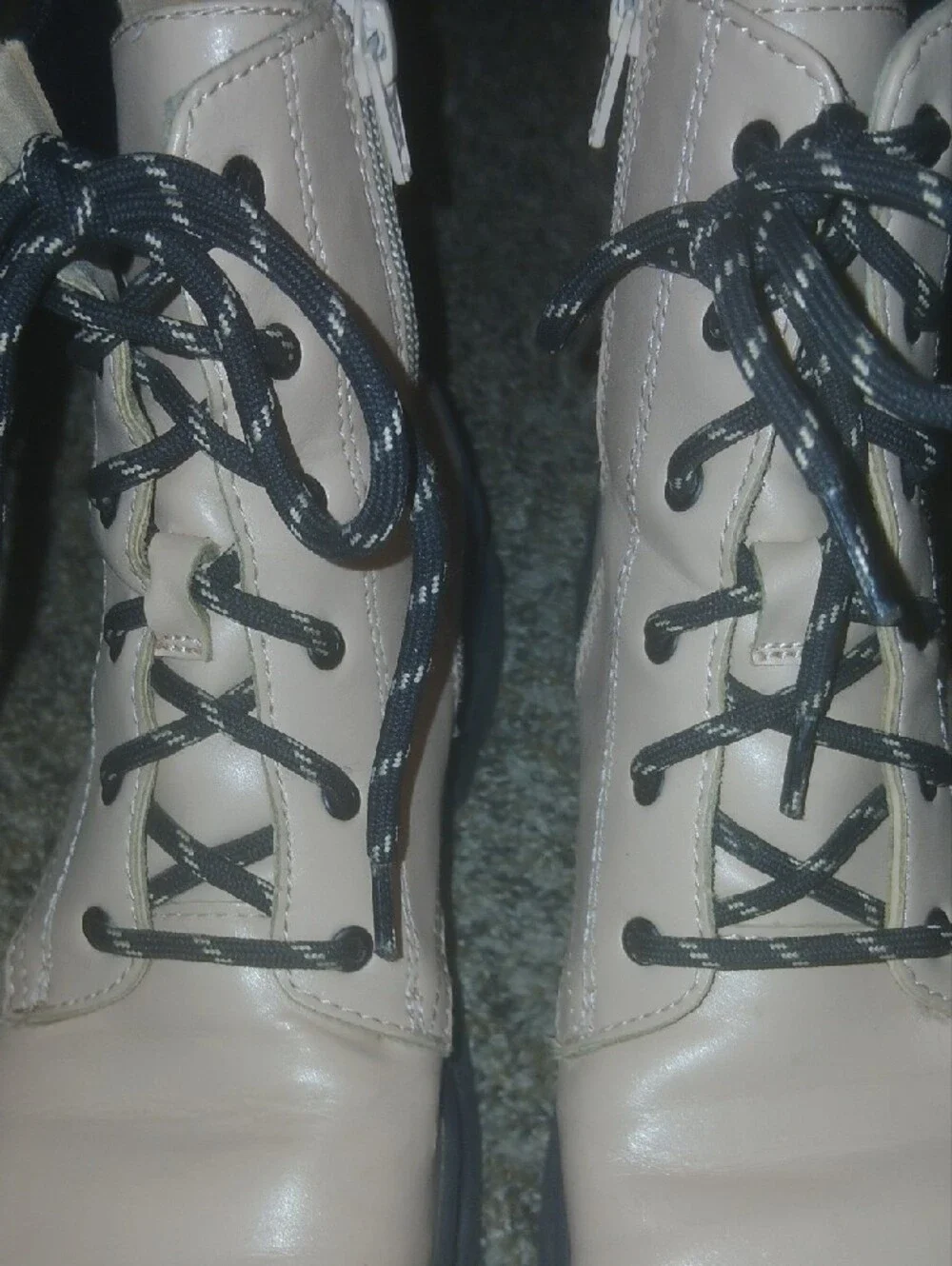 Kids Wonder Nation Pink Black Lug Sole Combat Boots Sude Zip Sz: 5